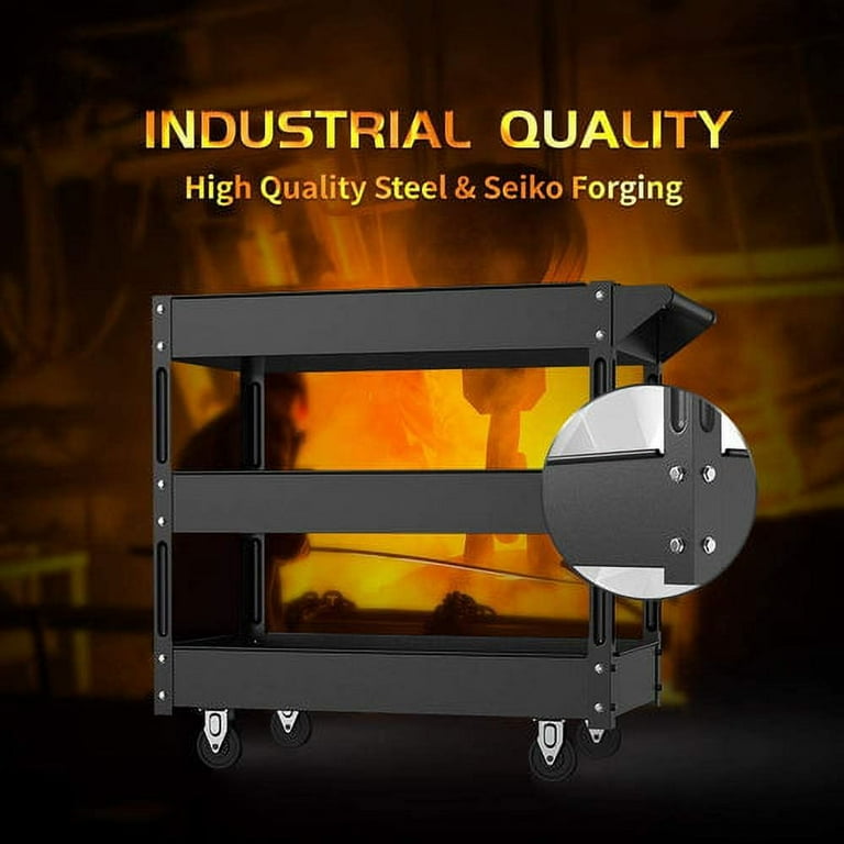 XERATH Steel 3-Shelf Multipurpose Utility/Supply/Service/Tool Cart