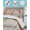 thumbnail image 3 of Quilts Queen Size Bedding Set, Fall Wreath Reversible Summer Quilt 3 Pieces, Happy Thanksgiving Botanical Leaves Wooden Lightweight Bedspreads Coverlets with 2 Pillow Shams for All Seasons, 3 of 5