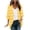Yellow, variant on BiZtdJrK Womens Striped Print Cardigan 3/4 Length Sleeve Casual Summer Shrugs Soft Loungewear Open Front Cardigans Blue L
