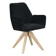 thumbnail image 4 of Convenience Concepts Take a Seat Miranda Swivel Accent Chair, Black Velvet/Natural Wood, 4 of 5