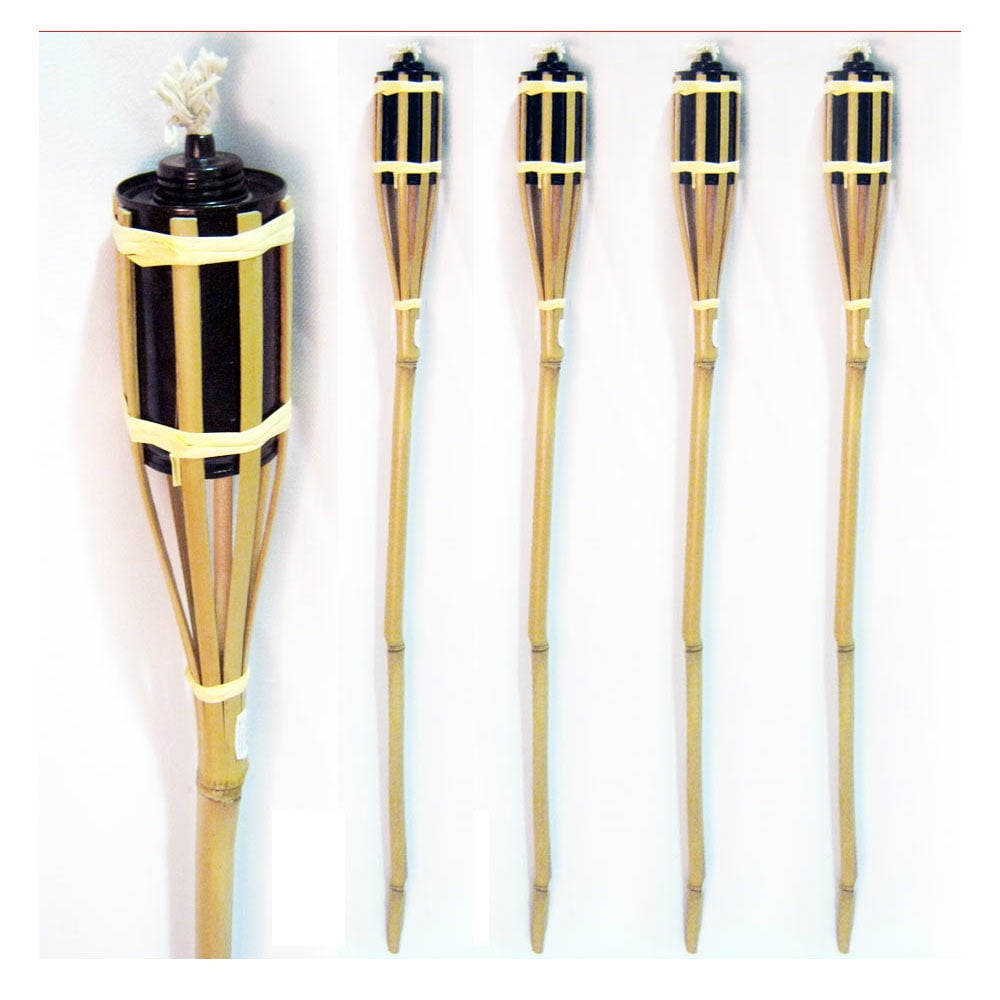 4 Bamboo Torch Tiki Tropical Decor Luau Party Garden Light Outdoor Lamp 3 Ft New by PRIDE PRODUCTS