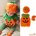 thumbnail image 2 of * 0-3 Años Bebé Halloween Cosplay Disfraz Calabaza Impresión Tops + Zapatos Sólidos + Sombrero Patchwork, 2 of 4