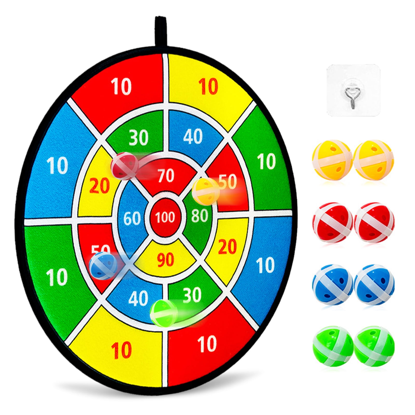 Moobody 37cm/14.6in Diameter Number Dart Board with 8 Sticky Balls Indoor Sports Game Target with Number Dartboard