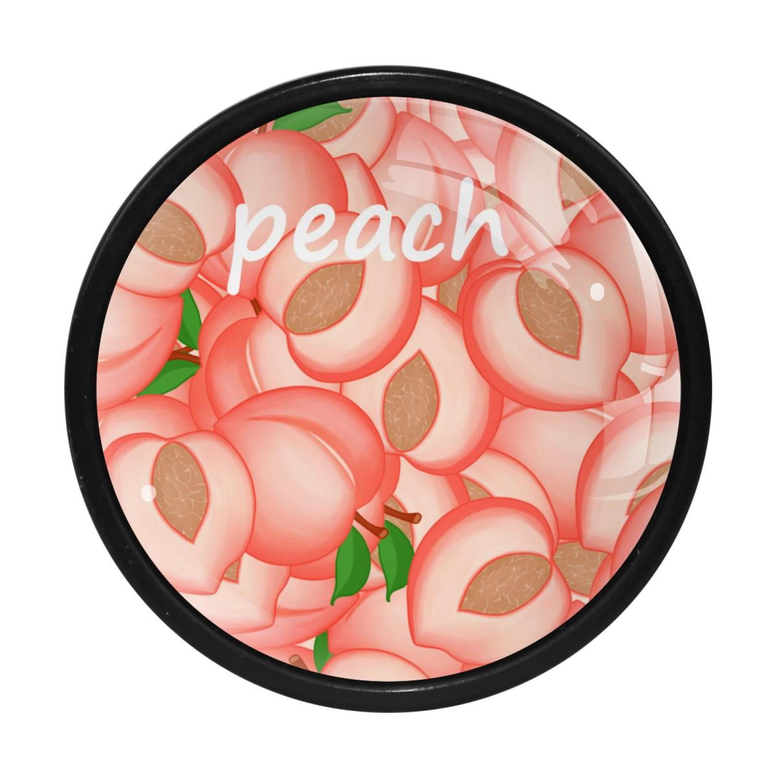 4 Pcs Peach Knobs for Kitchen Cupboard Dresser Bookcase Drawer Pulls Handles Round Home