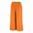 thumbnail image 6 of JJHGVB Capris Pants Lounge Pants pantalones capri Elastic Waist Loose Cropped Cropped Pant Knee Length Capri Pants Capris Pants for Women Casual Loose women's capris Summer Cropped Orange 3XL, 6 of 8