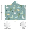 thumbnail image 3 of Wearable Blanket,LightBlue Cartoon Dinosaurs Cacti Pattern Hooded Wearable Flannel Blanket for Adults & Teens,Winter Poncho Shawl Wrap Cape Cozy Anti-Pill,50"x60", 3 of 5