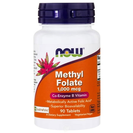 Block 90 Tabs - Now Foods METHYL FOLATE 1,000 mcg 90 TABS, Pack of 2