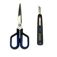 thumbnail image 2 of WHEANG Cutting Dies 2 In 1 Scissors and Utility Set Stainless Steel Utility Retractable Box Cutter with Portable Scissors for School Home Use One Size Blue, 2 of 9