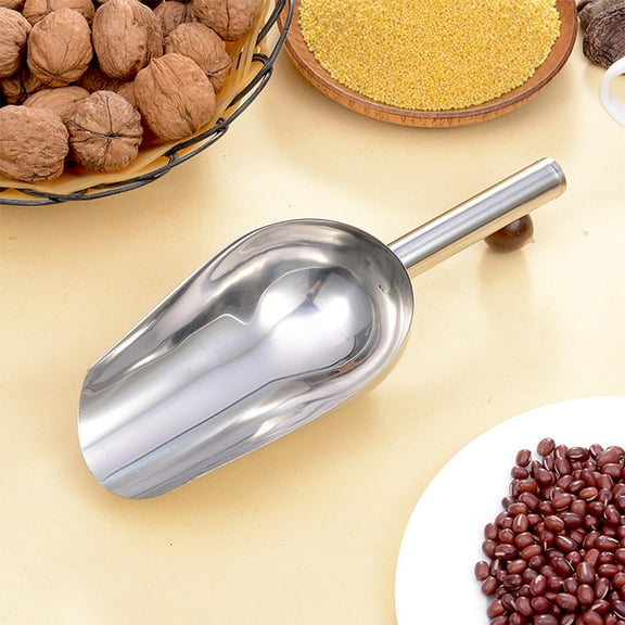 PAMINGONO Durable Stainless Steel Scoop for Pet Food about 205g per Shovel Silver Color