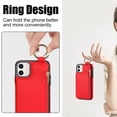 thumbnail image 6 of Dteck for iPhone 11 Wallet Case, Flip Leather Case with RFID Blocking Card Holder Zipper Pocket, Ring Holder Kickstand Protective Folio Phone Cover for iPhone 11,Red, 6 of 7