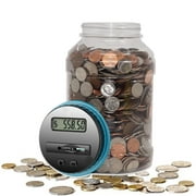 GLUAAE LCD Display Coin Bank for Kids, Big Digital Piggy Bank, Money Saving Jar, Ideal Christmas Birthday Gift, Powered by 2AAA Battery (Not Included)