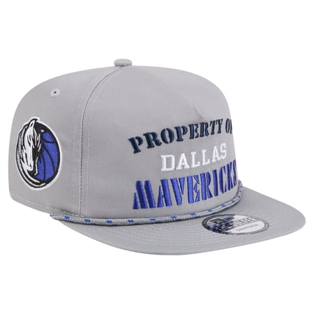Men s New Era Gray Dallas Mavericks Throwback Property Of Golfer Snapback Hat