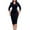 Black, variant on JikouIivo Women Business Wear Lapel Solid Color Long Sleeve Button Slim Fit Dress Fall Clothes for Women 2022