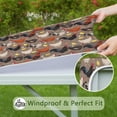 thumbnail image 6 of Brown Chicken Chick Egg Pattern Square Fitted Tablecloth with Elastic Edge,Square Table Cover,Washable Elastic Table Cover for Home Kitchen Party Decor 34"x34", 6 of 6