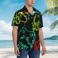 thumbnail image 3 of Pofeuu Play Game Start Print Hawaiian Shirt for Men Sleeves Casual Button Down Summer Beach Dress Shirts T-Shirts,3X-Large, 3 of 7