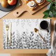thumbnail image 2 of Spring Gray Eucalyptus Placemats Set of 4, Summer Botanical Leaf Country Placemats for Dining Table, Place Mats for Kitchen Tabletop, Waterproof Wipeable Dining Table Mats Set, 2 of 9