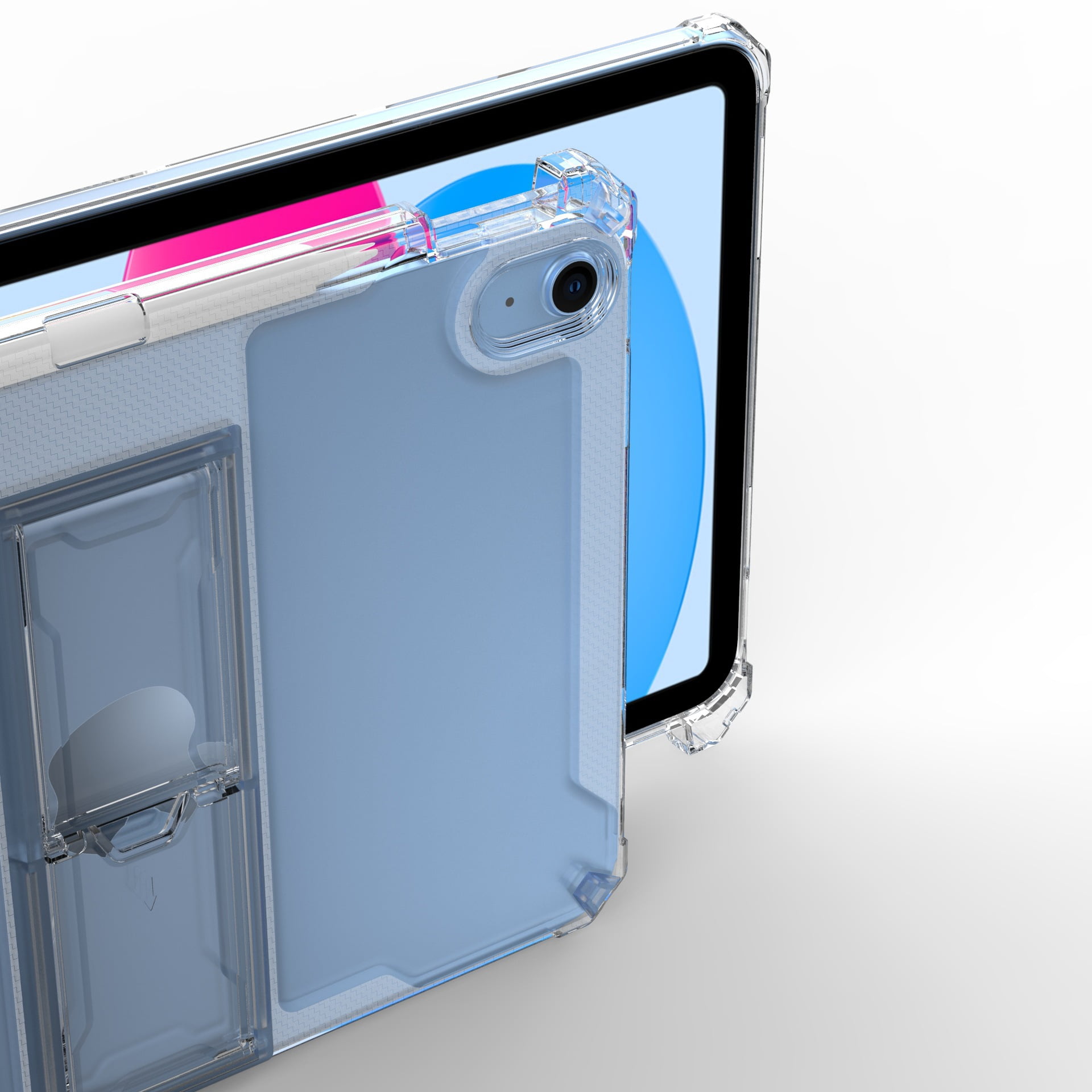 Allytech TPU Case for Apple iPad 9.7" 6th/5th 2018/2017 with Pencil Holder, Crystal Clear Kickstand Anti-Drop & Anti-Yellowing Shockproof Protective Durable Case, Also Fit Air 2/1 - Clear