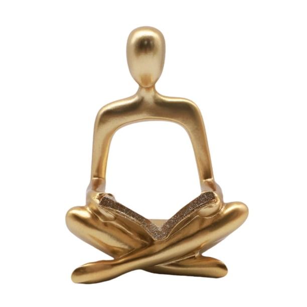 Estatua de pensador Escultura de resina Obra de arte decorativa Adorno de mesa Figura para Meditación