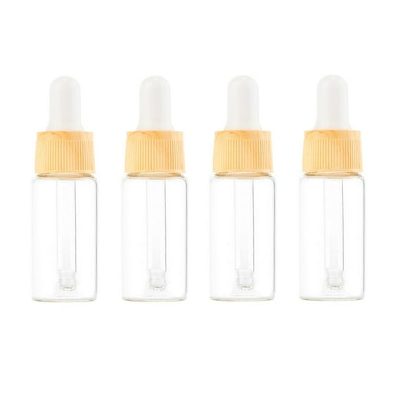 HAMPPLIES Dropper Bottle Silicone Glass Cosmetic Containers Everyday Use 4Pcs 10Ml