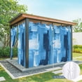 thumbnail image 6 of Outdoor Curtains for Patio Waterproof, Ombre Blue Outdoor Privacy Panels Grommet, Modern Abstract Oil Painting Geometric Artwork Blackout Outside Curtains for Porch/Cabana 54"x84", 1 Panel, 6 of 8