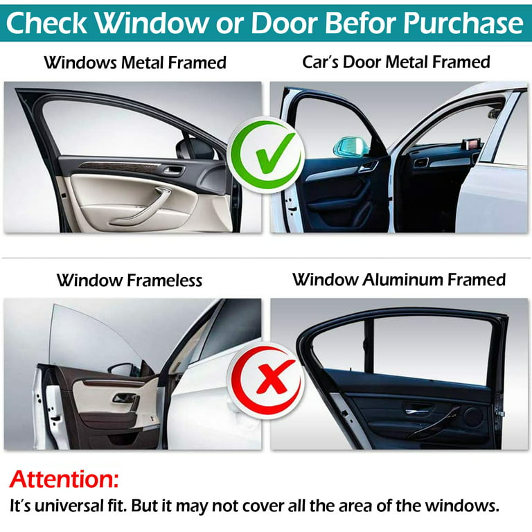 4pcs Car Side Window Sun Shades Blinds Universal Magnetic Privacy Curtains
