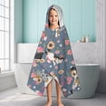 thumbnail image 6 of Border Collie Dog and Flower Florals Hooded Bath Towel，60"x35" for Ages 3 To 12 Kids, Quick Dry Lightweight Soft Microfiber Hood Beach Towel Cover Up for Kids, 6 of 7