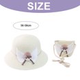 thumbnail image 2 of 56-58 cm circunferencia del sombrero sombrero de Paja de verano femenino sombrero para el sol lindo protector solar sombrero para el sol y conjunto de bolsa de paja, 2 of 5