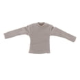 thumbnail image 3 of 1/12 Scale Men Figure Long Sleeve T Shirt Clothing, Miniature Doll Clothes for 6 inch Figure Light Gray, 3 of 8
