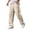 A-Khaki46, variant on Men's Label Patch Wide Leg Pants Relaxed Fit Summer Daily Long Trousers