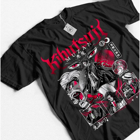 Reprint Rare Muzan Demon SlayerT-Shirt Kimetsu Hashira Tanjiro Anime Gift Shirt All Size