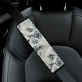 thumbnail image 4 of WYYP Blue Flowers White Fabric Vintage Soft Comfort Car Seat Belt Pads Cover Safety Seatbelt Protector Ideal for Car Interior Accessories 1Pcs, 4 of 5