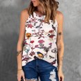 thumbnail image 2 of Verano mujer moda cuello redondo sin mangas estampado Casual Tee Tops Wmkox8yi bvn3591, 2 of 5