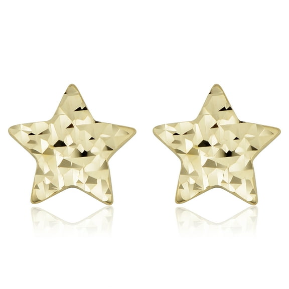 KoolJewelry 14k Yellow Gold Star Stud Earrings