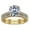 Yellow Gold, variant on 2ct Round Moissanite Fancy Hidden Halo Set in 14k White Gold