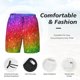 thumbnail image 3 of Balery Colorful Glitter Bañador para hombre, shorts de playa de secado rápido con entrepierna y forro de compresión-Medium, 3 of 6
