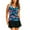 Blue, variant on QUNYINEY High Waist Women One Piece Swimsuits Hawaiian Swim Dress V Neck Twist Swimwear