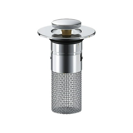 

ILJNDTGBE Bathroom Stopper Hair Catcher Up Drain Filter with Removable Stainless Steel Filter Hair Catcher for US Bathroom Stopper Replacement Metal Funnel with Strainer Small Fu