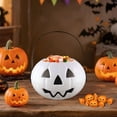 thumbnail image 5 of Halloween Pumpkin Bucket Decorations - Large 6.3" Trick or Treat Bucket with Handle, Foldable Detachable Pumpkin Candy Pail for Party Favors, Home Decor & Goodies Collection, 5 of 6