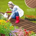 thumbnail image 3 of VINGLI 8ft L 22in W Wooden Garden Pathway, Roll Out Outdoor Walkway Flooring W/Steel Wire, Anti-Slip Texture, Ground Stakes, Fir Wood Pathway for Garden, Patio, Wedding, Beach, Party Decor, 3 of 7