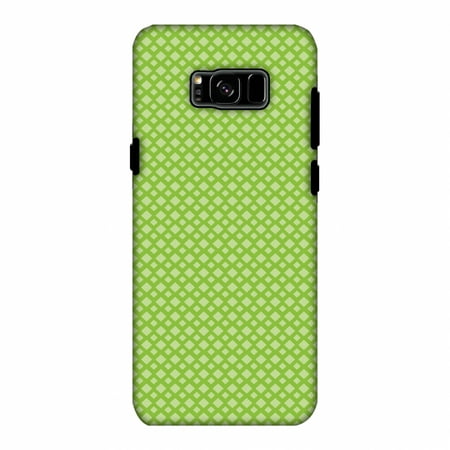 Samsung Galaxy S8 Plus Case - Carbon Fibre Redux Pear Green 7, Hard Plastic Back Cover, Slim Profile Cute Printed Designer Snap on Case with Screen Cleaning Kit