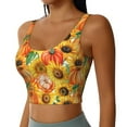 thumbnail image 2 of Fotbe Pumpkins And Sunflowers Pattern Womens' Sports Bra Longline Wirefree Padded with Medium Support Sports Moisture-Wicking Workou Vest,Tank Top-X-Large, 2 of 7