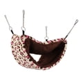 thumbnail image 5 of Jaula pequeña para mascotas, hamaca de felpa, suave y cálida, cama colgante para mascotas de doble capa para ardillas, hámsteres, puntos rosados, 5 of 5