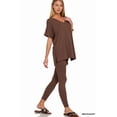 thumbnail image 2 of J. METHOD Women's Loungewear Set - 2 Piece Outfit Short Sleeve V-Neck Top and Leggings Soft Brushed Microfiber Fabric S-3XL, 2 of 2