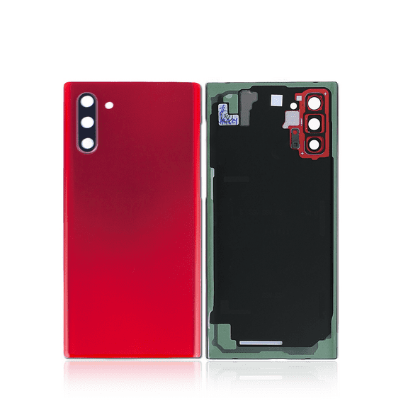 Replacement Back Cover Glass With Camera Lens Compatible For Samsung Galaxy Note 10 (Aura Red)