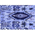 thumbnail image 1 of Ahgly Company Machine Washable Indoor Rectangle Oriental Blue Modern Area Rugs, 2' x 3', 1 of 4
