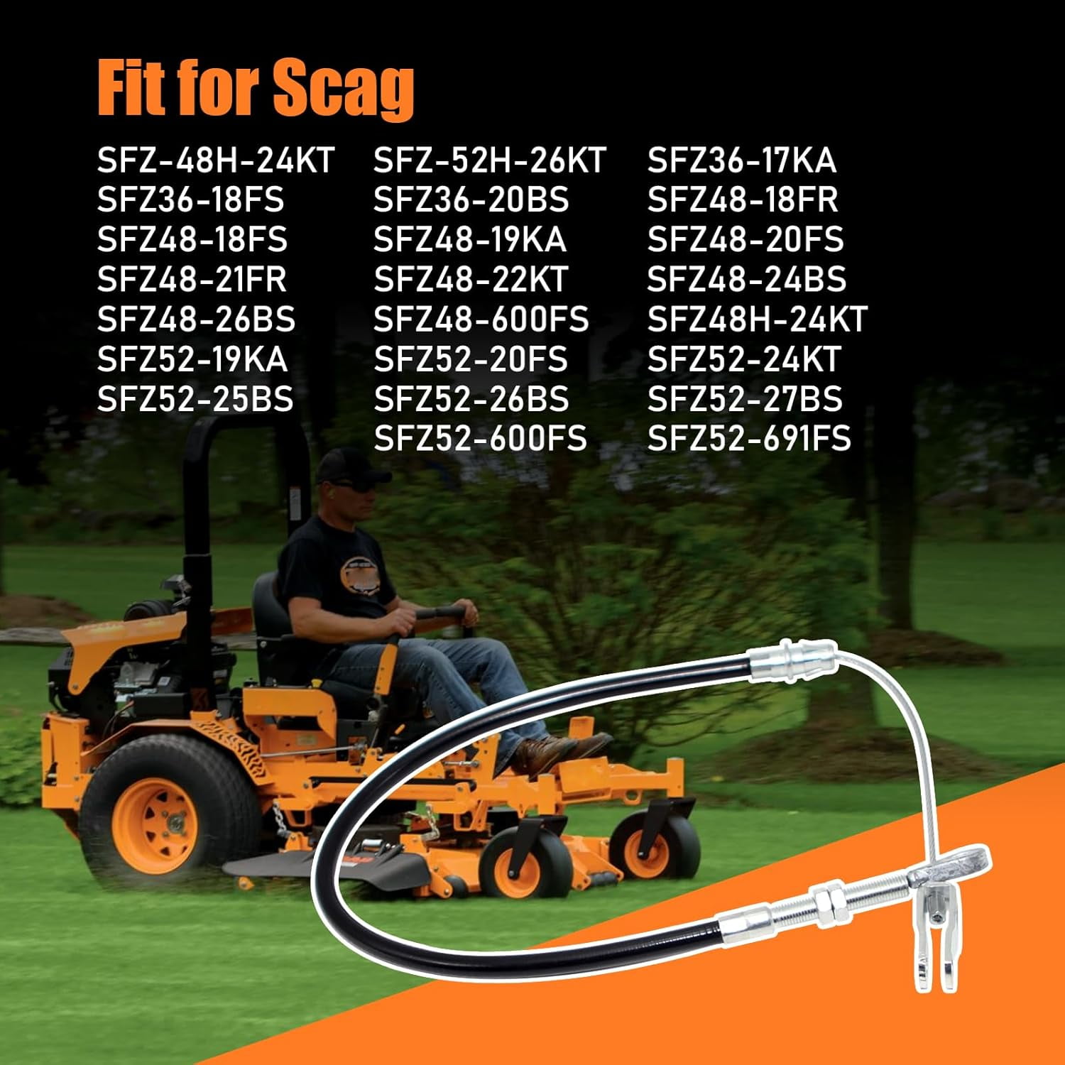 Aniceparthy Scag Deck Lift Cable Replacement Deck Height Adjustment Plastic and Metal Cable Lawn Mower Parts