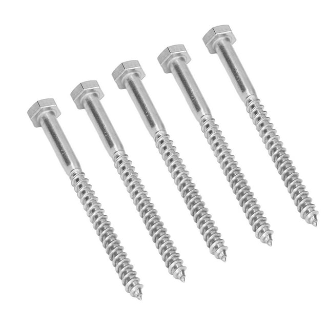 Wood Self Tapping Screw, 25PCS 304 Stainless Steel Excellent Corrosion Resistance Hex Lag Screws For Carpentry