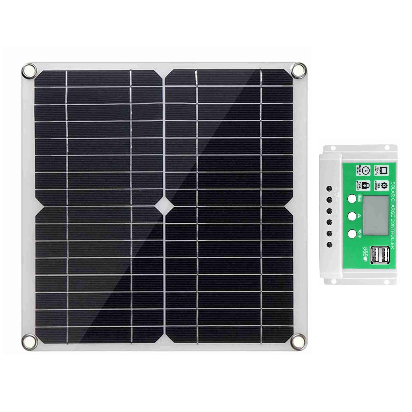 Elowen solar panel kit Home 20 Watt 12 Volt Solar Panel Kit Monocrystalline Solar Panel + 40A PWM Charge Controller + Battery Clips 22% High-Efficiency for RV Boats Trailer Off-Grid System