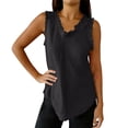 thumbnail image 4 of RKSTN Womens Summer Tops Sleeveless Cotton Linen Tank Top Plus Size Solid Color Crew Neck Ripped Edges Weekend Shopping Simple Versatile Tops, 4 of 9