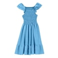 thumbnail image 5 of Grils Dress , Girls Easter Dresses Size 8 Elegant Square Neck Ruffle Back Sleeveless Dress For Girls Twirl Party Gown With Flowy Skirt, 5 of 5